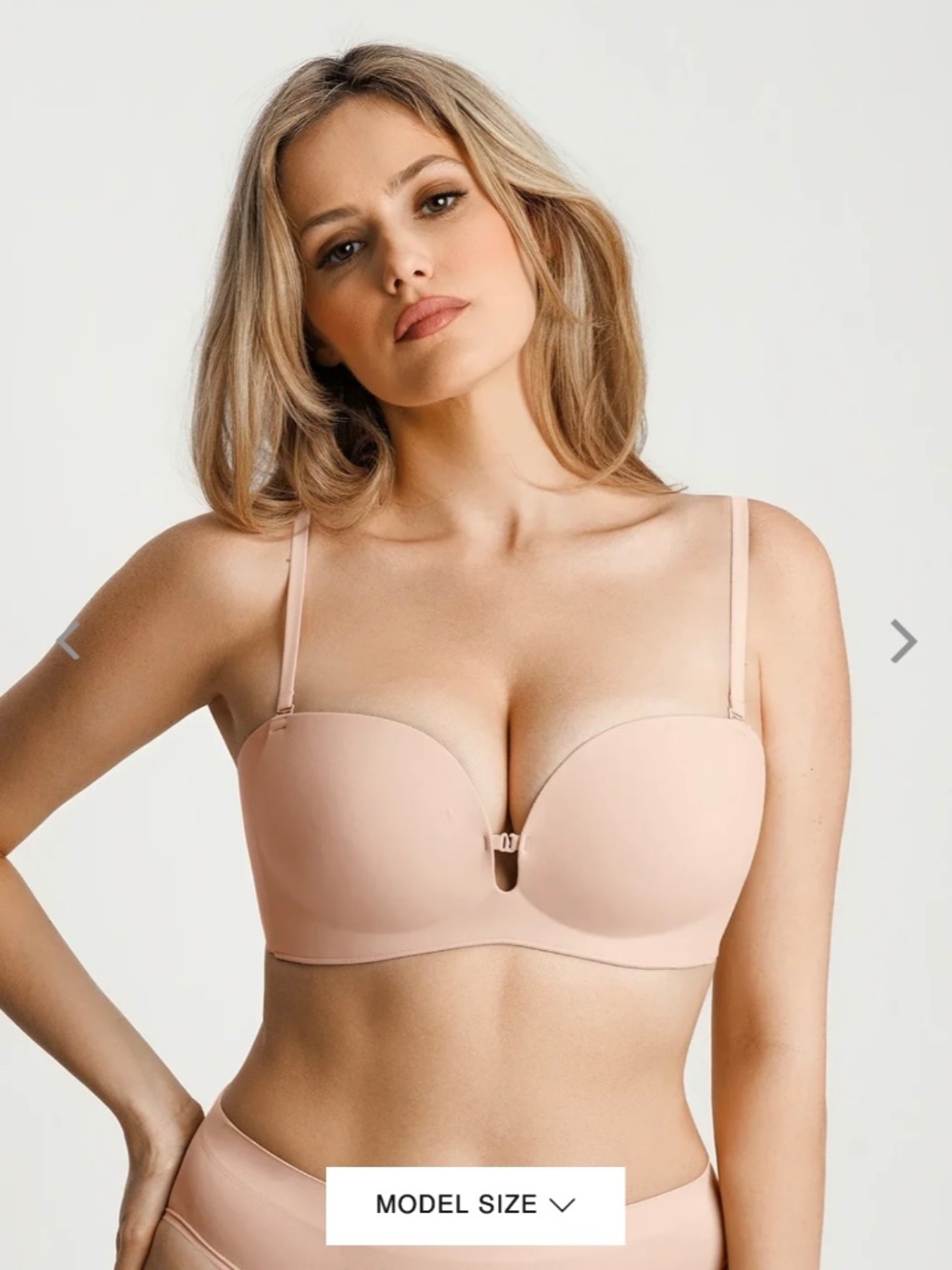 Seamless Push-Up Shaping Strapless Bra (Size L)